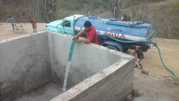 Water into the cistern